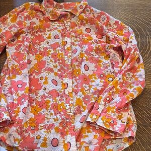 Old Navy women’s floral  Button Down Shirt - Pink and Orange